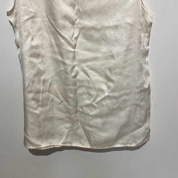 Loft Women's Cream Floral Lace Keyhole Back Sleeveless Blouse Size Small - Picture 7 of 8